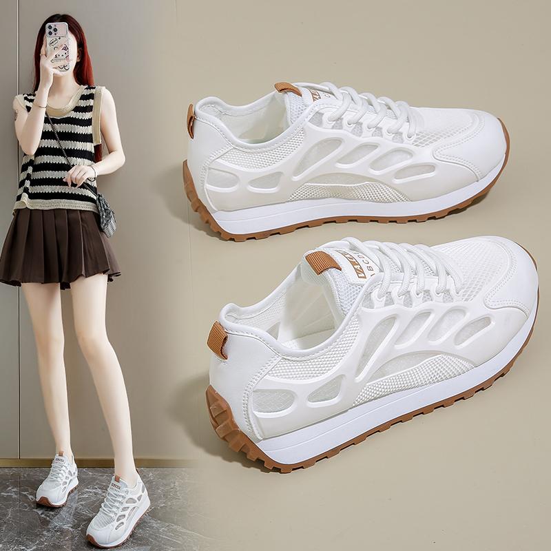 

New Women s Breathable Mesh Summer Thin Sport Shoes Spring Autumn Seasonal Slip-On Casual Lightweight Soft Bottom Sneakers 40 бежевий