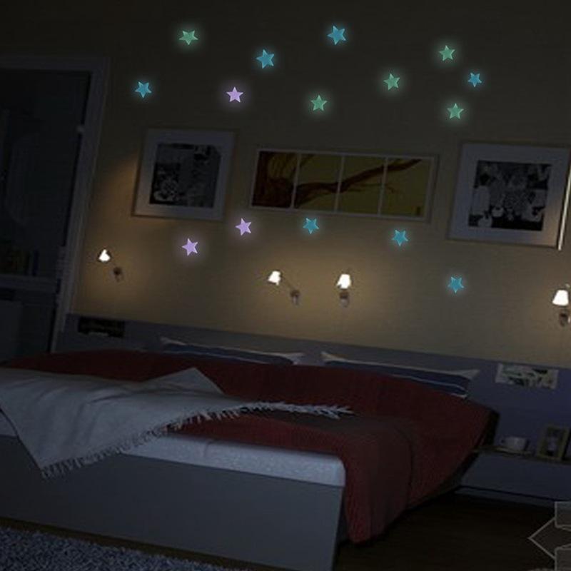 100 Stück Leuchtende Stern Wandaufkleber Geeignet für Schlafzimmer, Fenster, Decke Wanddekoration Schafft Exklusive Sternenhimmel Wände