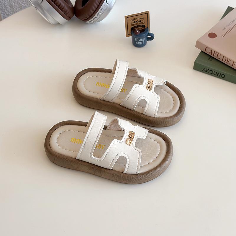 Kids' Summer Comfort Slippers: Soft Sole, Wear-Resistant, Trendy One-Strap Flats for Boys & Girls.