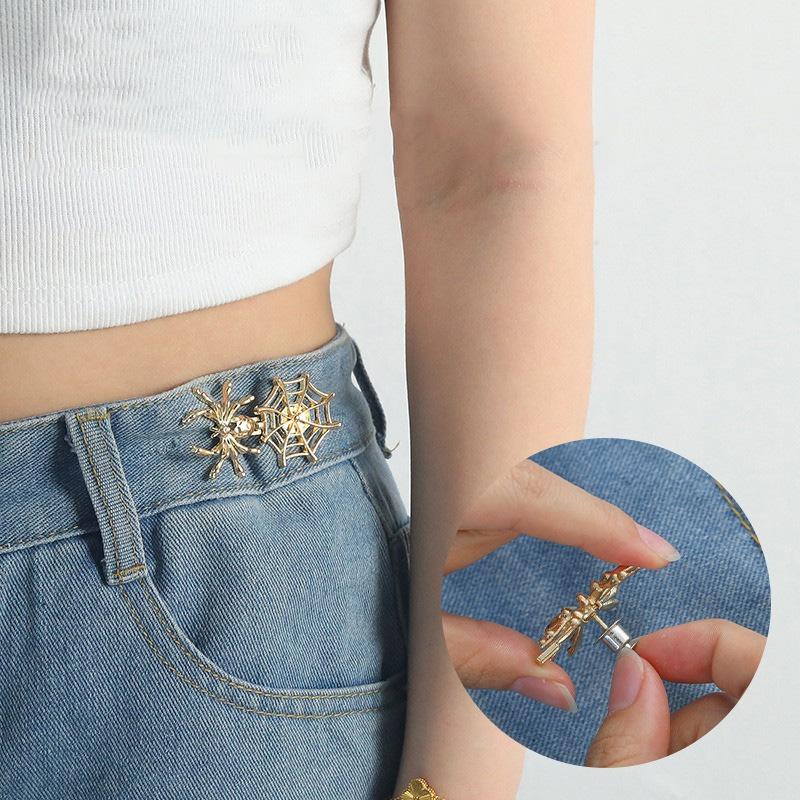 1 Stück Spinnennetz Verstellbarer Hosenbundknopf Abnehmbarer Knopf Perfekte Passform Jeans Schnalle Bundverenger Bekleidungszubehör