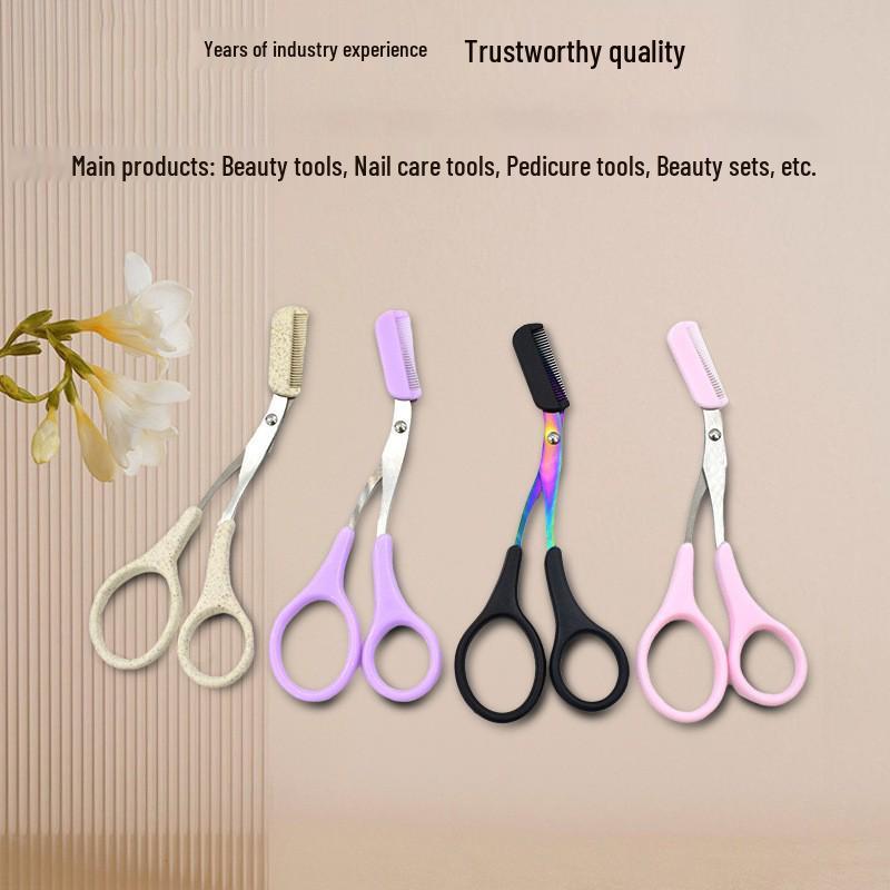 Augenbrauenschere mit Kamm - Beauty- & Make-up-Trimmer, Plastikschere