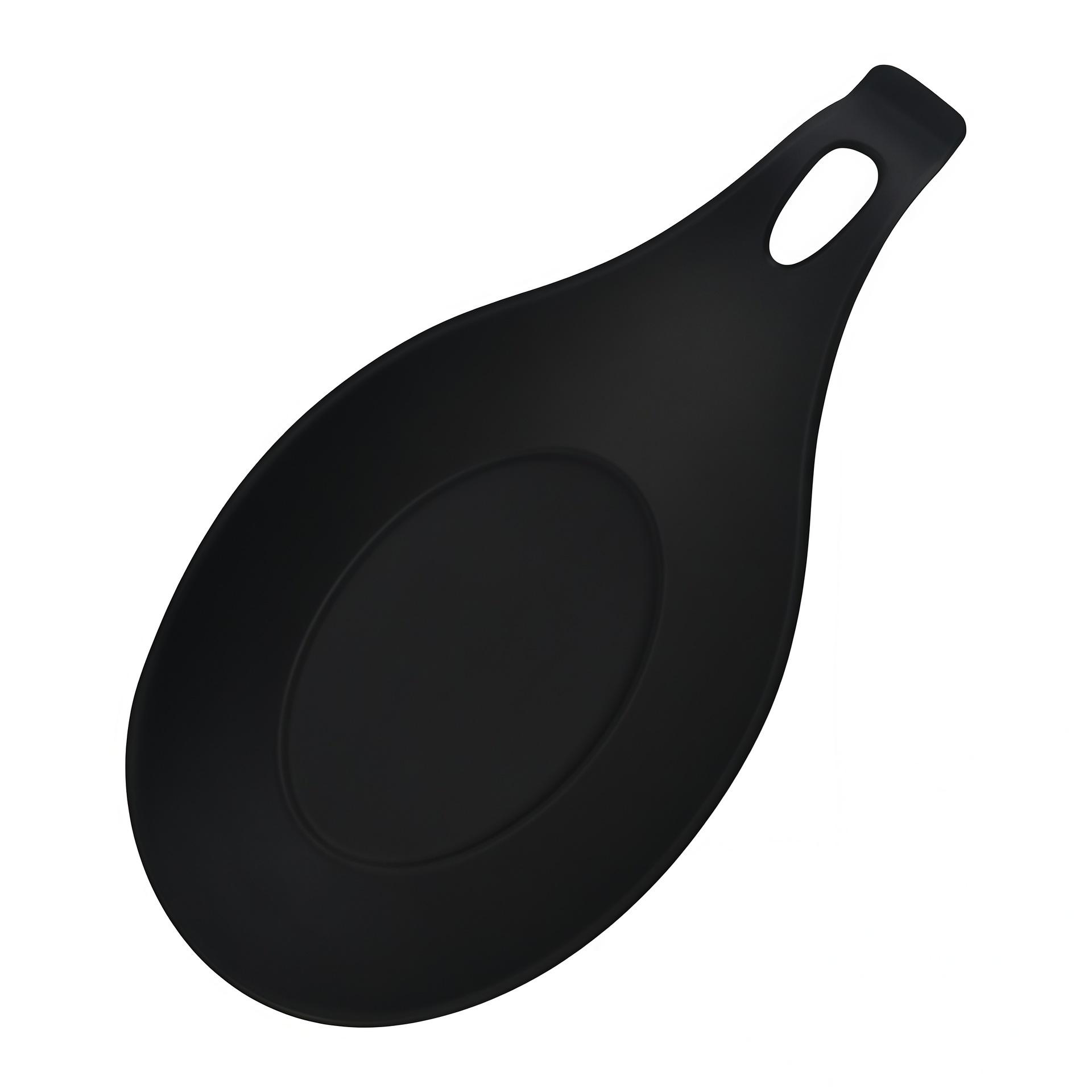 Silicone Spoon Rest Spatula Holder Heat Resistant Utensil Placemat Tray Kitchen Tools чёрный