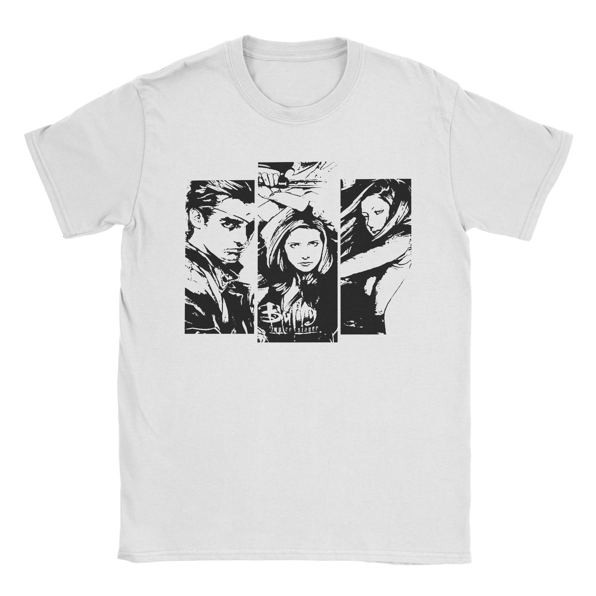 

Buffy the Vampire Slayer Collage T Shirts Men Women s Cotton Novelty T-Shirt Round Neck Tees Short Sleeve Clothing Plus Size 4XL