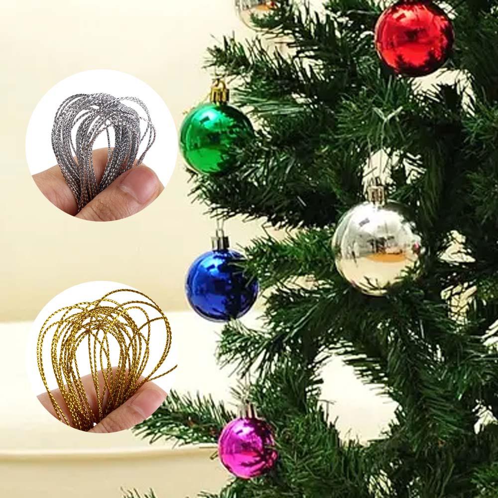 Gold Xmas Tree Ball Ropes Silver Label Decoration String Practical Christmas Rope  DIY