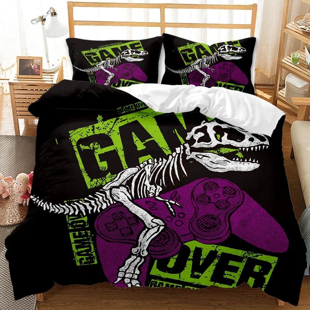 Gaming-Bettwäsche-Set, Gamer-Zimmer-Dekor, Gamer-Bettbezug, Jungen, Mädchen, Kinder, Teenager, Videospiele, Twin Queen King, Polyester-Bettbezug