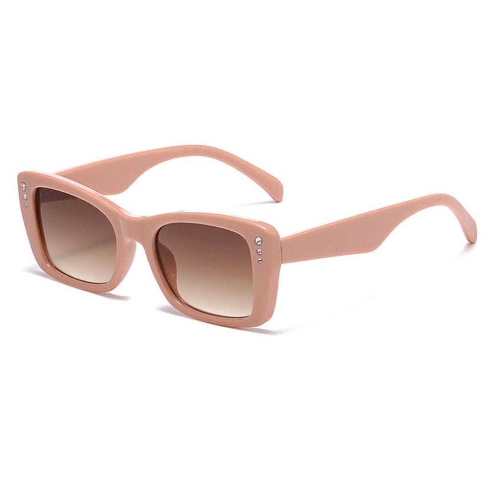 

Vintage Retro Fashion Gradient Small Frame Square Shape With Diamond for Women Sunglasses Brand Design Casual Street Shooting Men Eyeglasses UV400 as picture