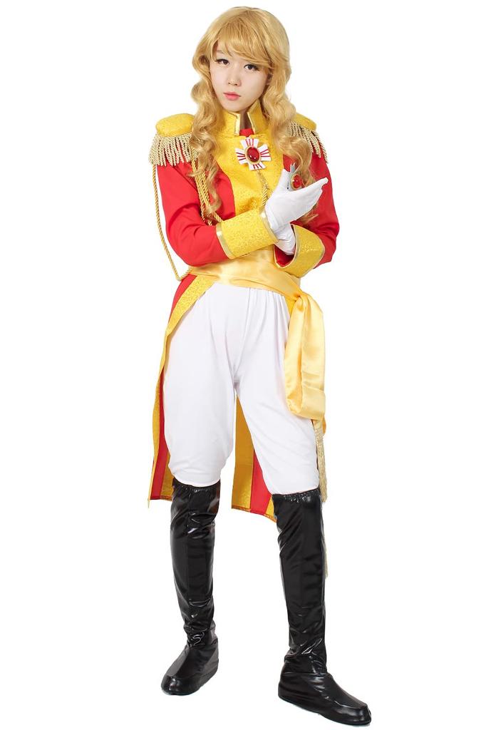 [NOOLOR] The Rose of Versailles Oscar Military Uniform, Captain of the Imperial Guard Cosplay Costume (Size M, Red)