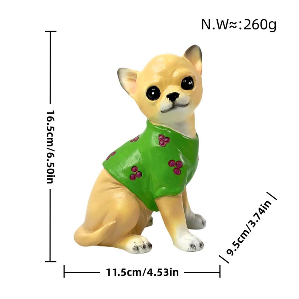 Dog Statue Animal Figurine Simulation Dog Model Resin Sculpture for Patio Lawn