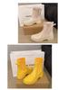 2025 Women's Fashion Elastic Band Waterproof Rain Boots - Thick Sole, Solid Color, Non-Slip & Versatile Casual Galoshes