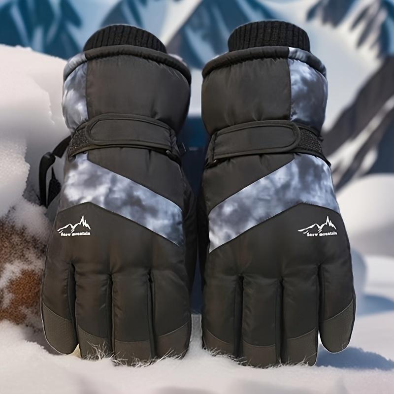 

Мужские зимние лыжные перчатки - ветрозащитные термоперчатки с флисовой подкладкой, спортивные перчатки с застежкой-липучкой, тканый полиэстер - перчатки для активного отдыха 1 Pair чёрный