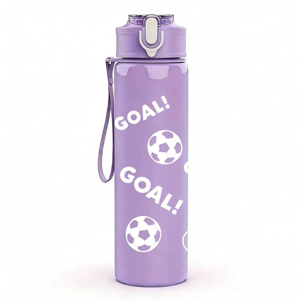 1PC Simple White Minimal Background 750ml Color Plastic Sports Water Bottle Leakproof Flip Straw Lid Suitable for Sports Office Home Use