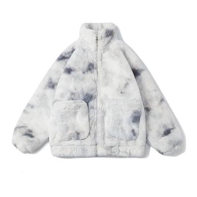 Lamb Wool Winter Otter Rabbit Fur Coat Cotton Coat Unisex Plush Cotton Coat Imitating Fur Coat