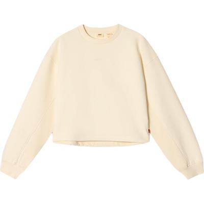 Levis Winter Warm Series Simple Solid Color Spliced Knitted Casual Short Round Neck Long Sleeve Sweatshirt Women Sweatshirt 0051T-0000