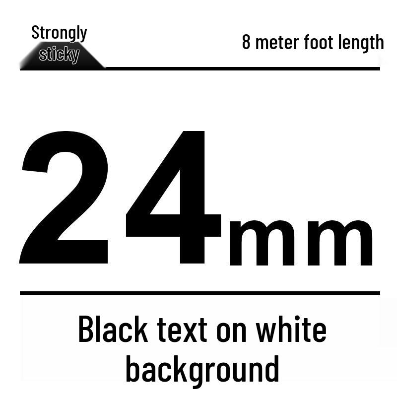 Compatível Fita para Rotulador Brother 12mm: PT-E100B/D210/D450/115B, Autoadesivo Laminado