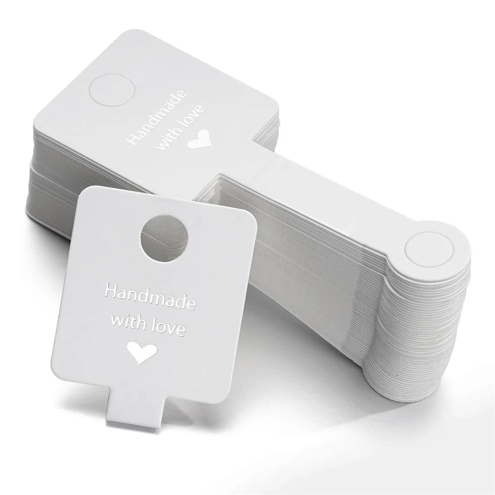 

50pcs/Lot 4x10cm Self Adhesive Kraft Paper Card Bracelet Necklace Hanging Folding Card for DIY Jewelry Display Tags Supplies