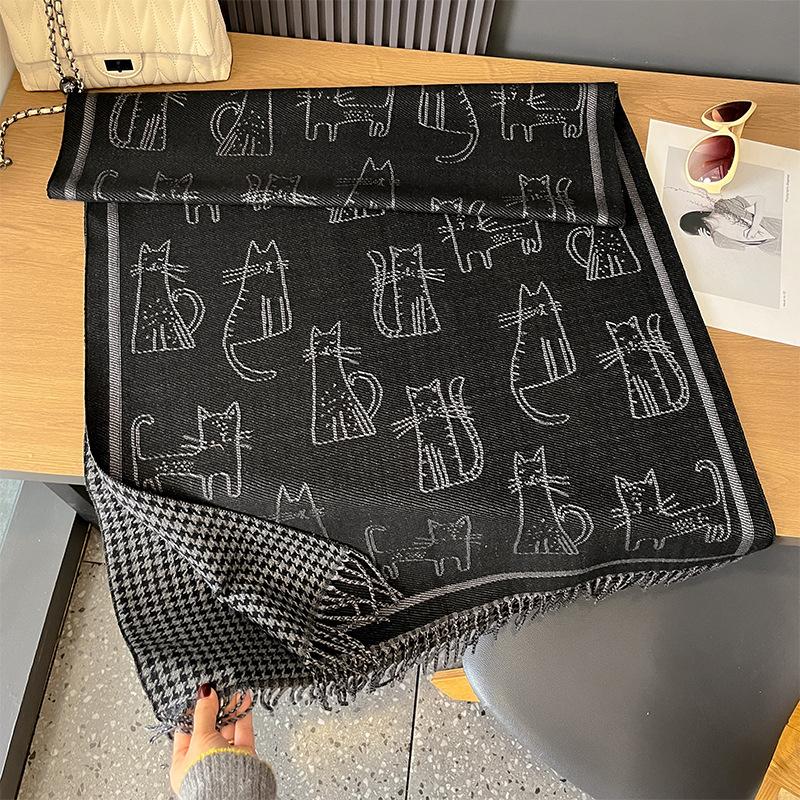 

Шарф женский модный двухсторонний шарф уличный тепловой кондиционер шаль женский 185cm