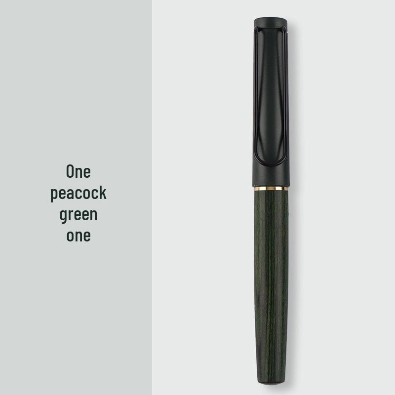 Original Wood Calligraphy Fountain Pen with 0.38mm Nib for Students - Rotary Ink Absorption, Ideal for Office & Gift Use