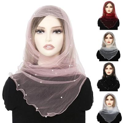 Elegant Beaded Lace Mantilla Veils for Catholic Church Vintage Latin Mass Head Covering Muslims Hijab Veils Head Scarf