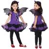 Halloween Children's Costume Witch Show Masquerade Costume, Little Girl Purple Bat Skirt