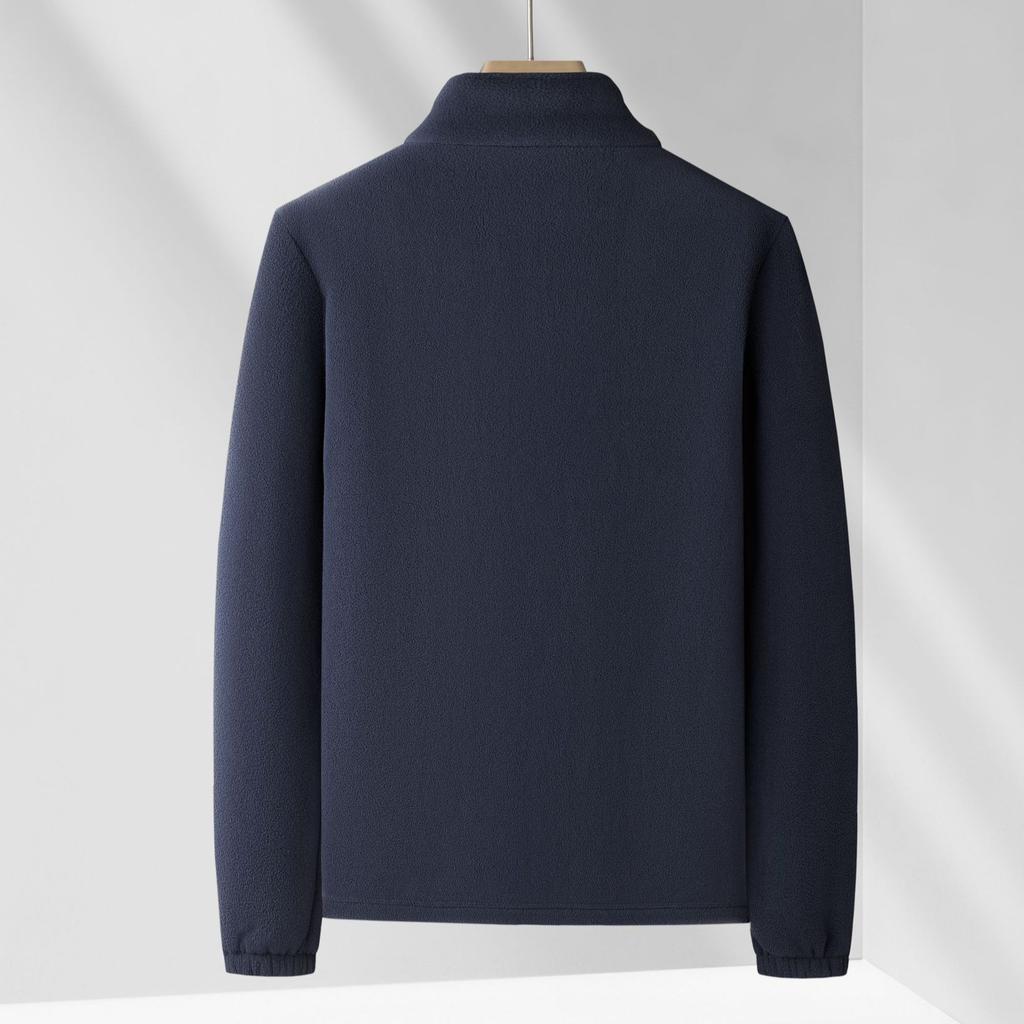 Fuzzy Sherpa Jacket for Men Casual Full Zip Stand Collar Fall Winter Warm Outwear Polar Fleece Jackets Men's Outdoor Hiking Soft Coat With Pockets