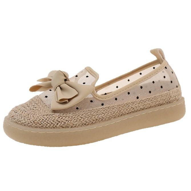 Evening Wind Single Shoes Women's 2025 New Spring and Summer One-pedal Loafer Fisherman Shoes Thick-soled Breathable Mesh Doudou Shoes