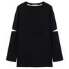 Women Clothing Hole Hollow Out Loose Trend T-Shirts Spring Autumn New Long Sleeve O-neck Plus Size Casual Tops Fashion Vintage