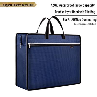 A3 Large Capacity Conference Briefcase with Water-Resistant Zipper for Documents and Art Supplies