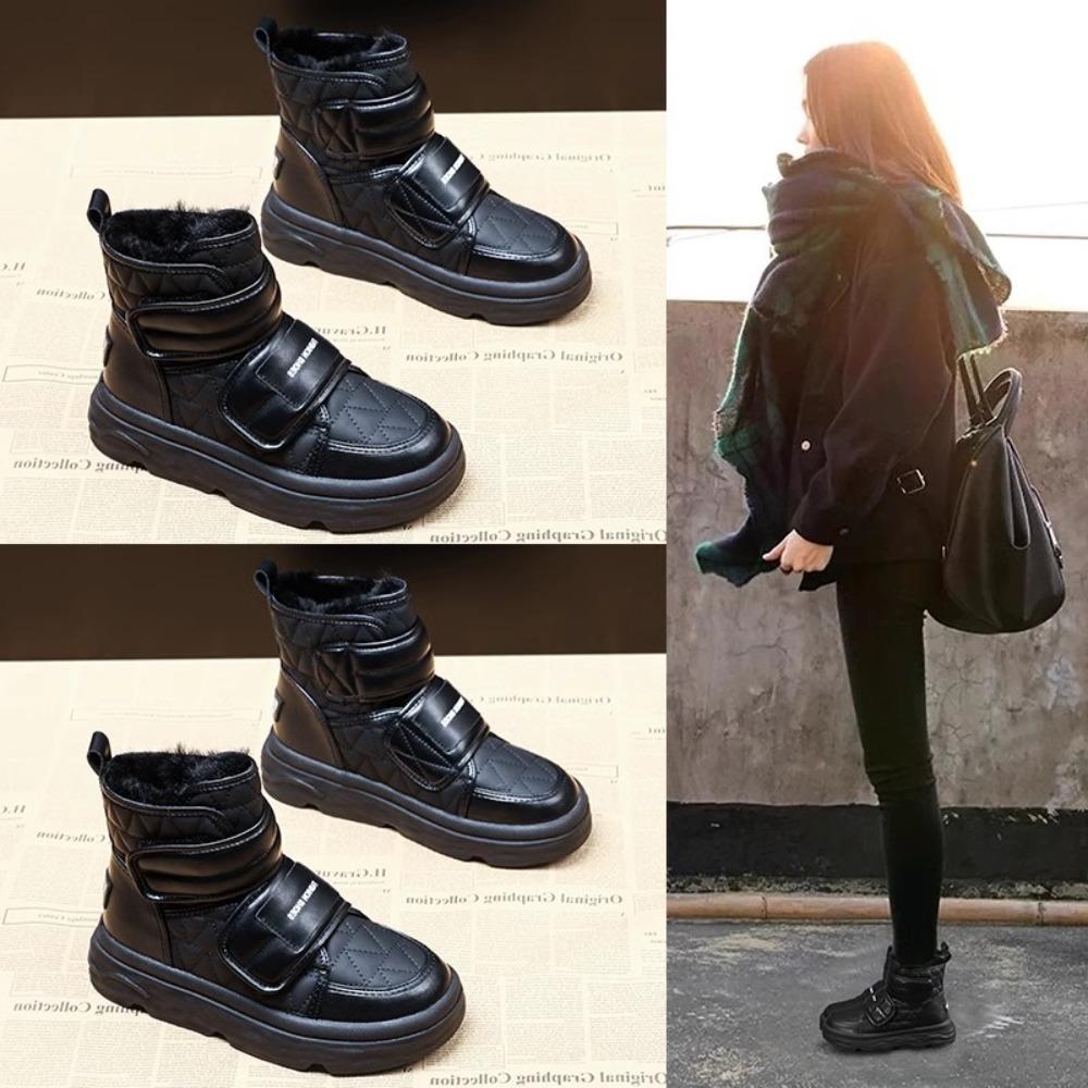 

Женские зимние плюшевые водонепроницаемые нескользящие толстые зимние ботинки 35