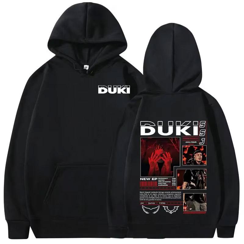 Rapper Duki Ameri 2024 Tour Grafik-Hoodies für Herren Damen Lässige Fleece Hochwertige Sweatshirts Harajuku Hip Hop Punk Pullover