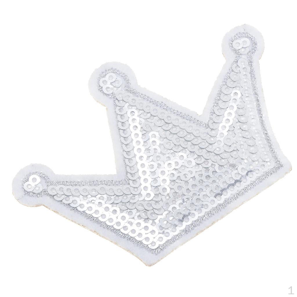 

Crown Embroidered Patches Set for Clothing and Accessories срібний