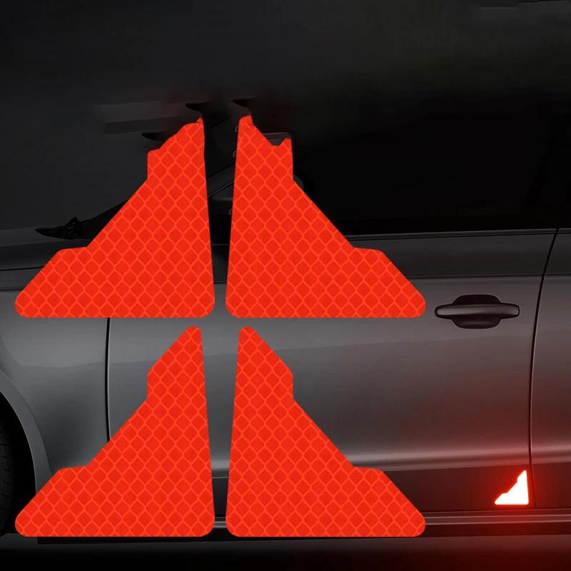 8PCS Car Door Stickers Universal Safety Warning Mark OPEN High Reflective Tape for Auto Accessories Exterior Bike Helmet Safety