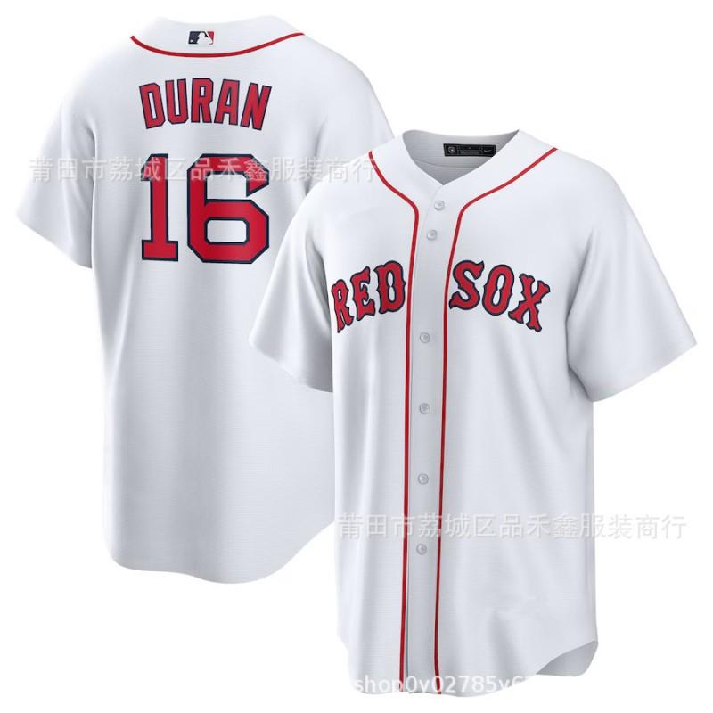 Mens Boston Red Sox 16 Duran City Edition Baseball Jersey Cotton Basketball Sport Shirt