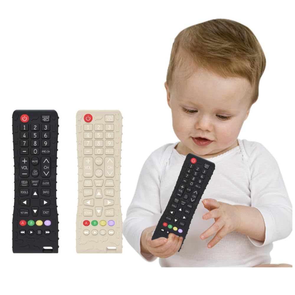 

JOYOUTH Baby Silicone Remote Control Teething Toy for Early Educational Baby Chew Finger Baby Ages 3 Months and Silicone Sensory Sensory Baby Birthday чёрный