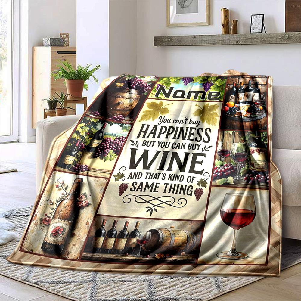 Wine Lovers Name Blanket Comfortable Soft Lightweight Allseason Multipurpose Blanket For Picnics Sofas Offices Beds Living Rooms Perfect Gift For