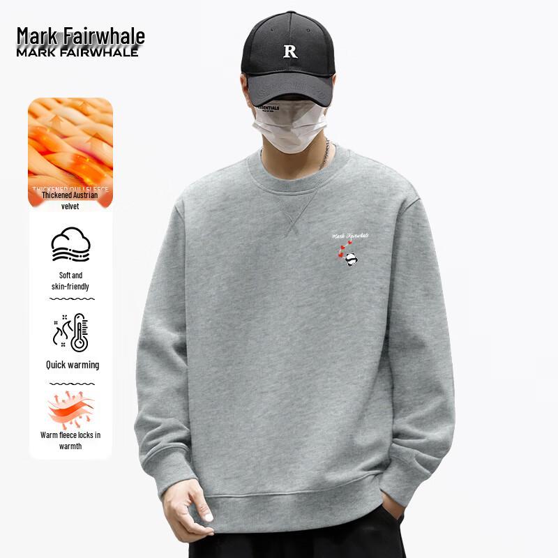 Mark Hua Fei Men's Fleece-Lined Crew Neck Sweatshirt