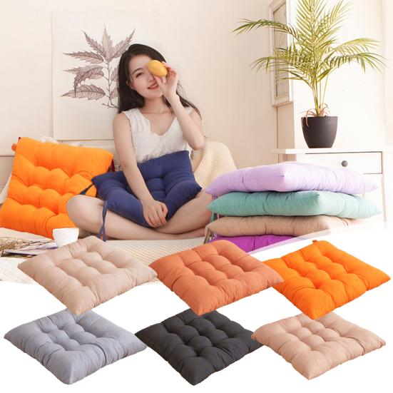 Seat Cushion with High Elasticity Thick Filling Anti-Slip Design Square Solid Color Style Chair Cushion Autumn Winter Chair Pad