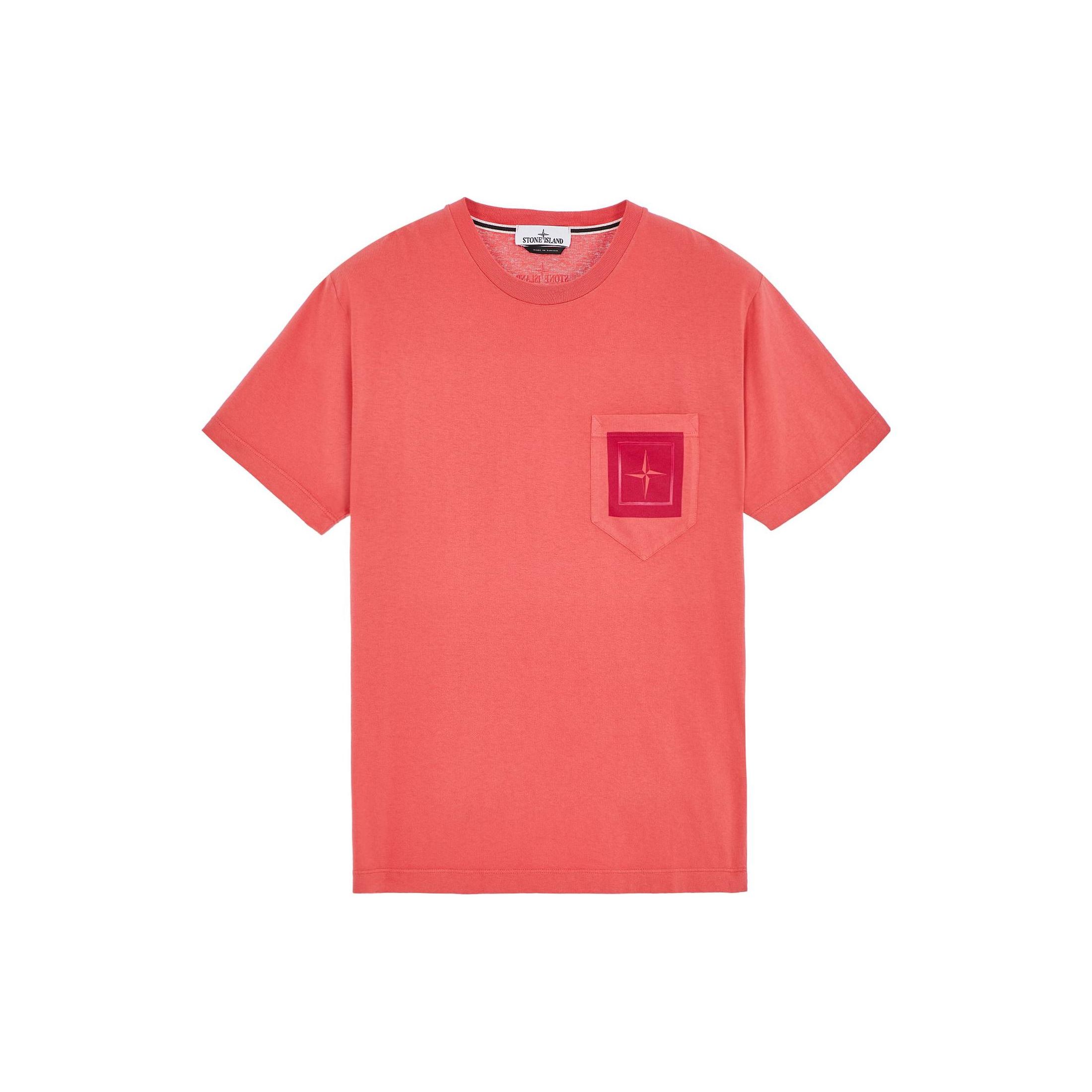 Stone Island Ss23 Geometric Pattern Printed Crew Neck Short Sleeve T-Shirt Men T-Shirt Red 781524693-V0087 XXXL