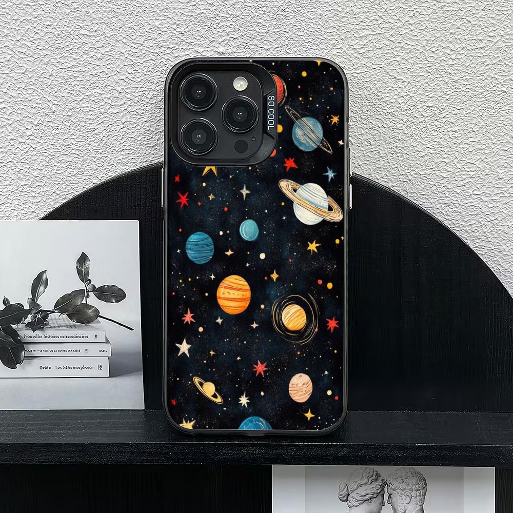 Cartoon Universe Planet Pattern Phone Case Suitable for iPhone 17 16 15 14 13 12 11 Pro/Max/Plus Anti Drop and Anti Shock