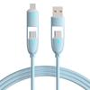 Four-in-One Fast Charging Liquid Silicone Cable, Solid Color, Compatible with Apple 15 Phones