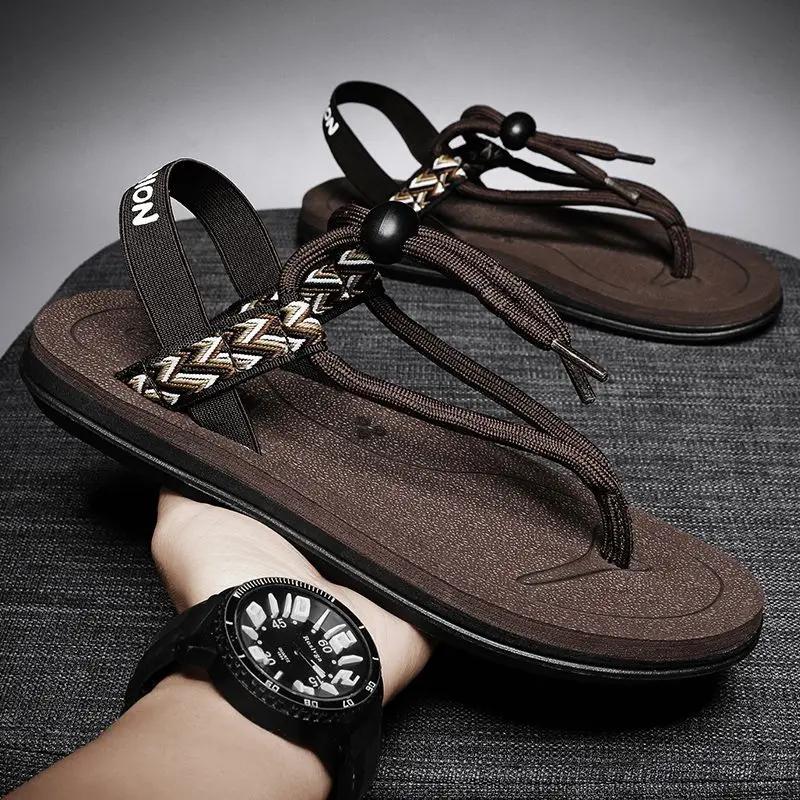 Fashion Outdoor Shoes for Men Non-slip Luxury 2025 New Fashion Big Size on Offer Open Toe Summer Sale Clearance Breathable H Man Sandals