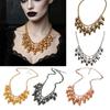 Punk Halloween Skull Necklace Statement Chain Jewelry with Front Drape and Alloy Finish for Concert and Party Outfits Daily