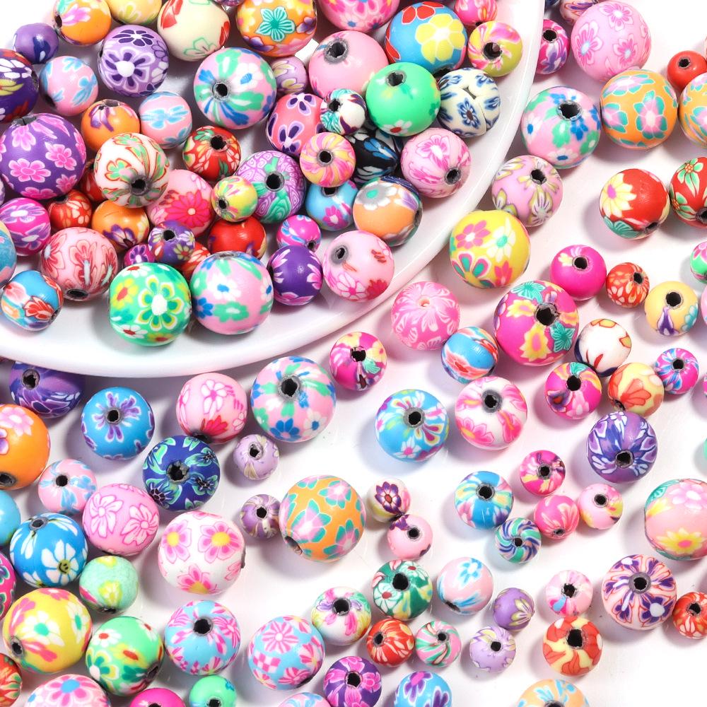 Colorful Printed Polymer Clay Beads for DIY Jewelry Bracelet Making