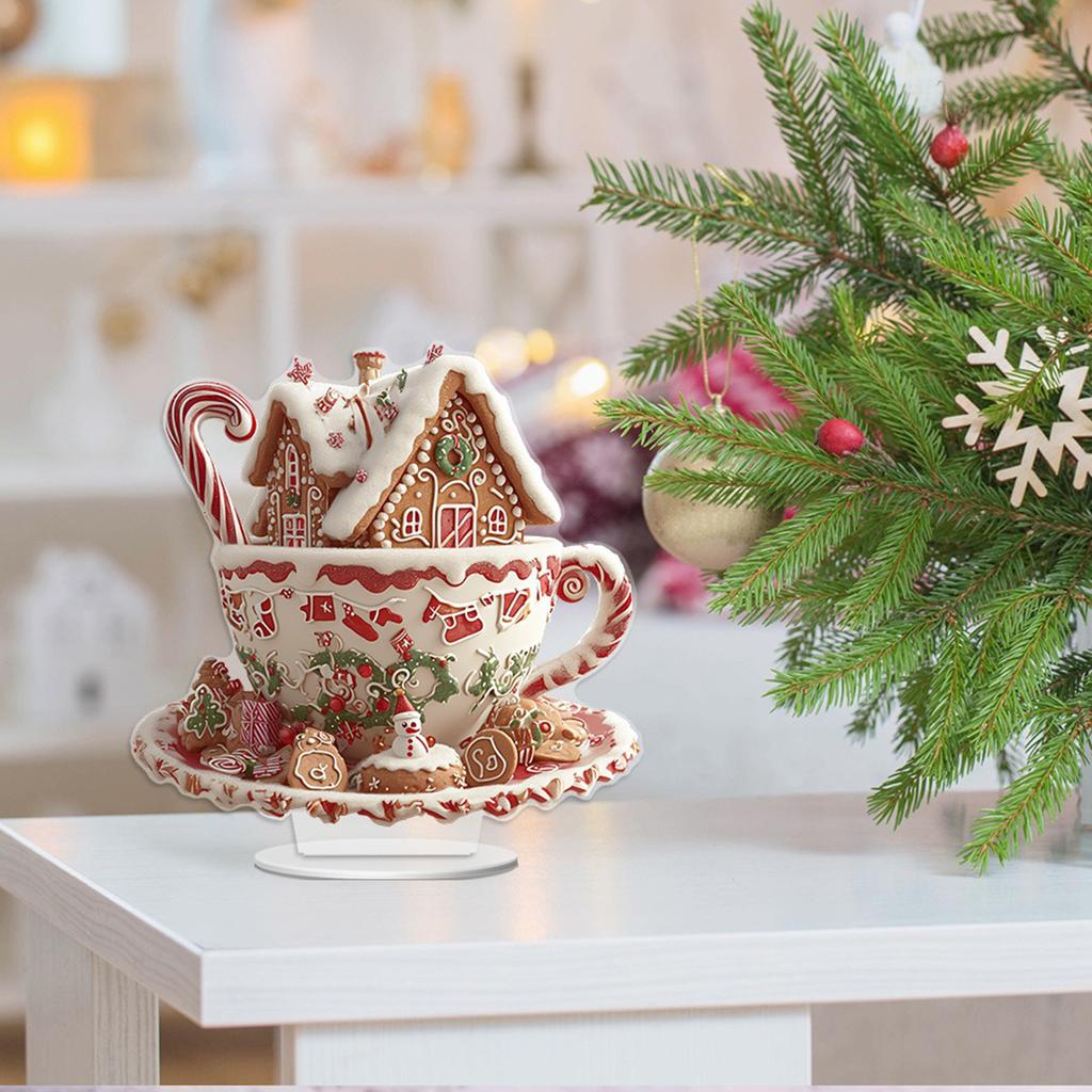 Christmas Table Decoration Cute Candy House Desk Signs Centerpieces for Home Countertop Party Decor