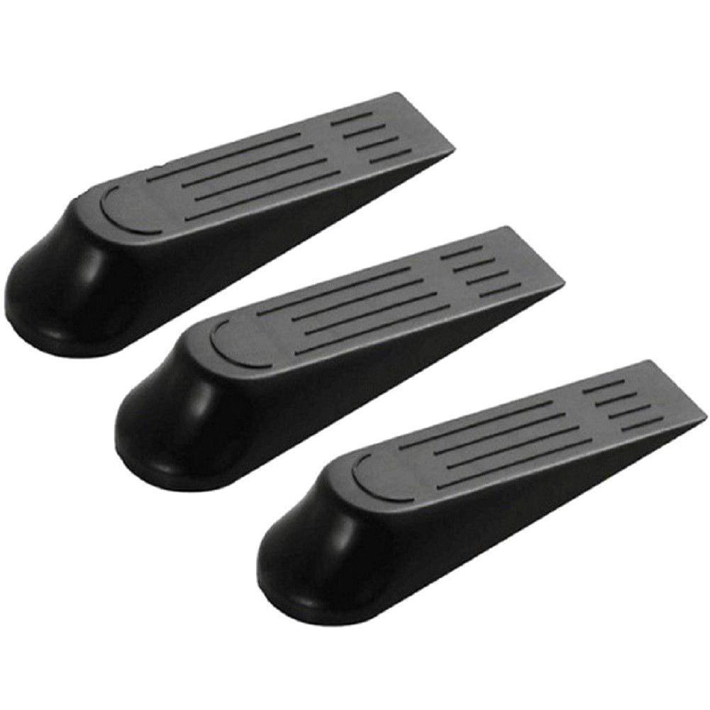 Black Wedge Children Door Protector Safety Doorstop,Baby Finger Pinch Guard Finger Protection ,Home Office Security Door Stopper Works on All Floor Surfaces Cute Cat Door Stopper