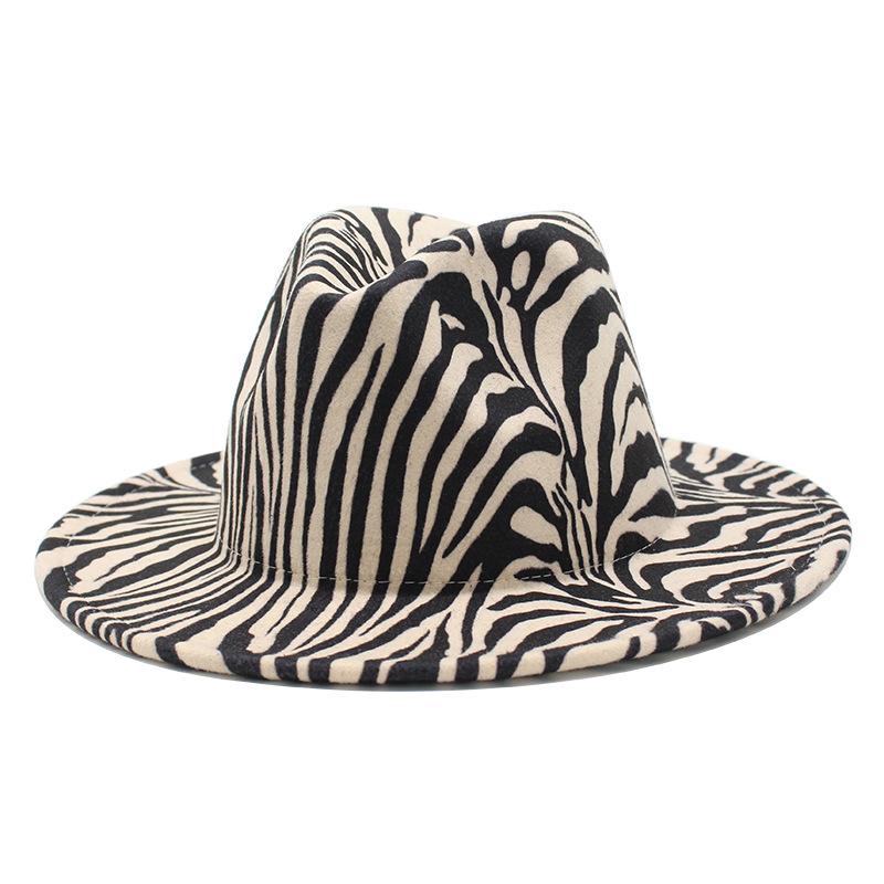 Men'S And Women'S Couple Hats, Big-Brimmed Woolen Top Hats, Flat-Brimmed Jazz Hats.