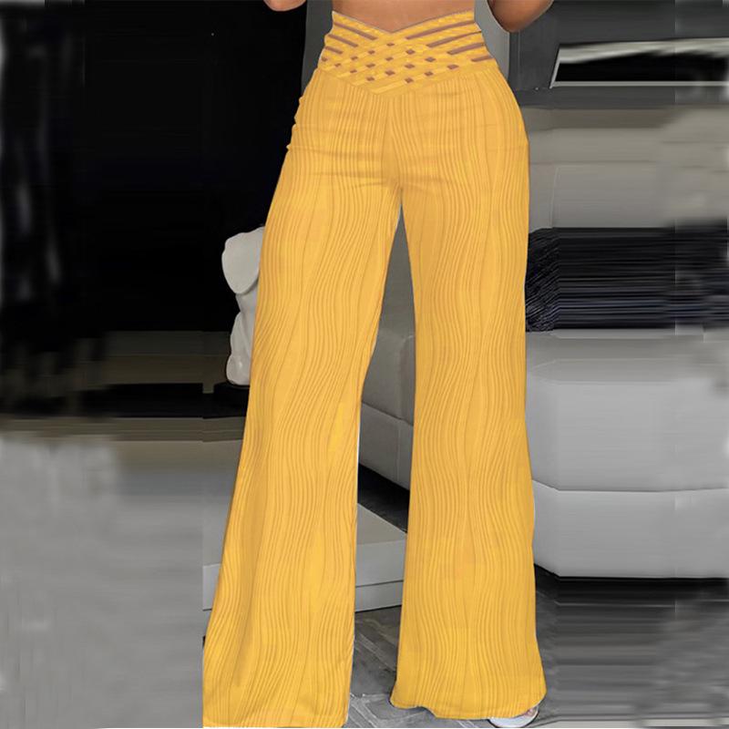 

Женские модные эластичные брюки прямого кроя свободного покроя Medium жёлтый