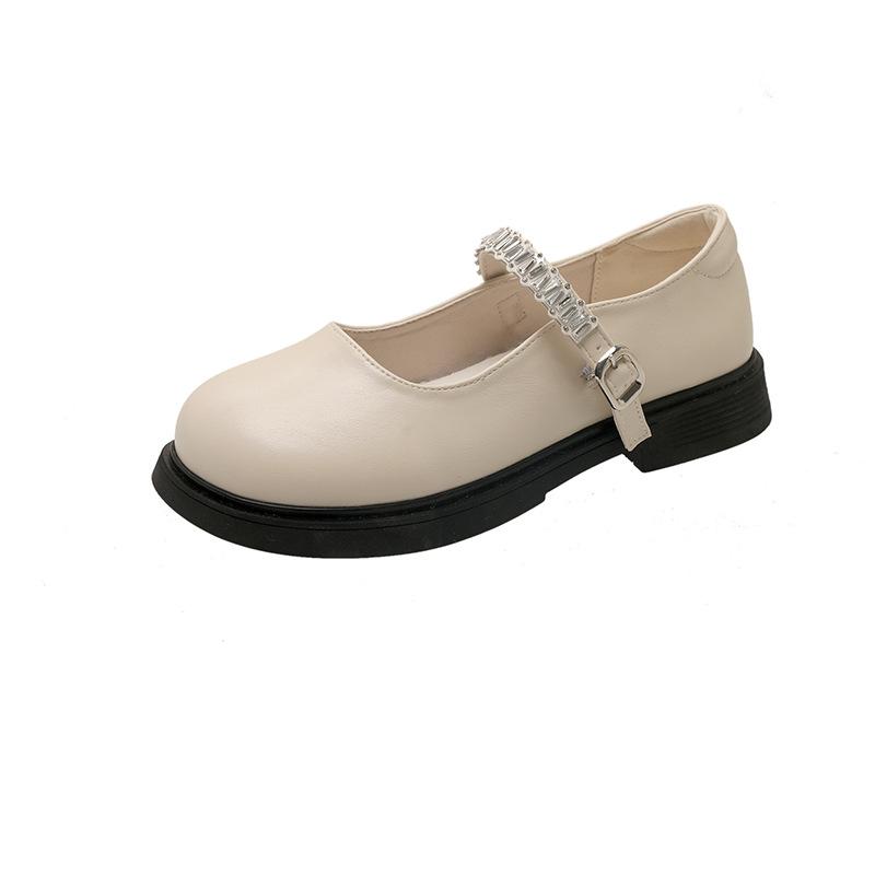 French Mary Jane small leather shoes women's 2025 new popular summer skirt flat bottom not tired feet black jk single shoes