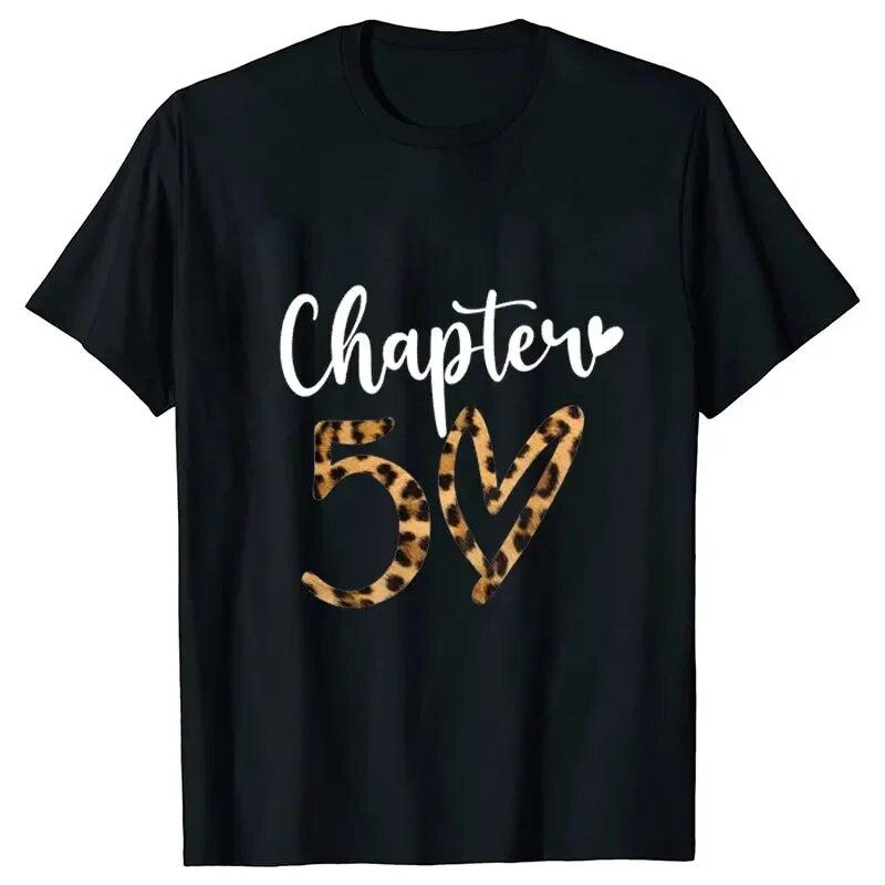 Women 50th Birthday Party T-shirts Birthday Squad Crew Tee Chapter Hello 50 Fabulous Leopard Graphic Tops Harajuku Summer Tshirt