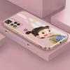 For Redmi Note 13 Pro 12 Pro 12S 11 Pro 11S 10S OPPO A38 A77s A96 Realme C33 C65 OnePlus Cute Cartoon Girl Pattern Full Lens Protect Casing