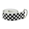 Belt with Ring Buckle Soft Canvas Plaid Rainbow Pattern Belt for Wedding